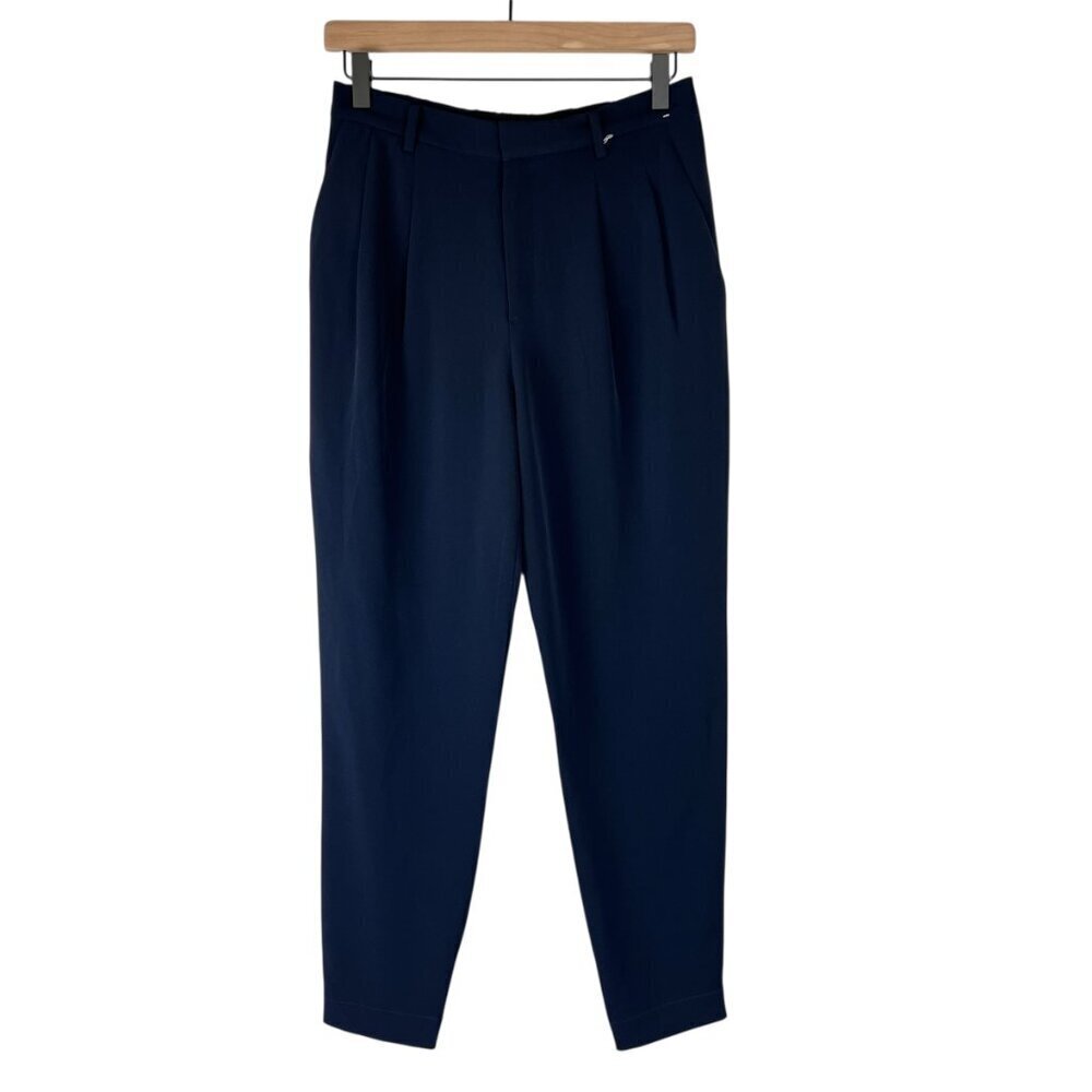 Uniqlo Navy Blue Straight Front Drape Jogger Trouser Pants